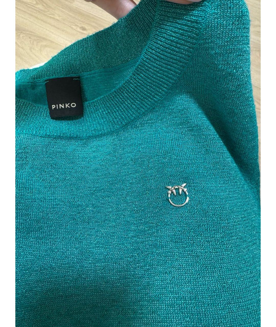 PINKO Бирюзовый вискозный джемпер / свитер, фото 4