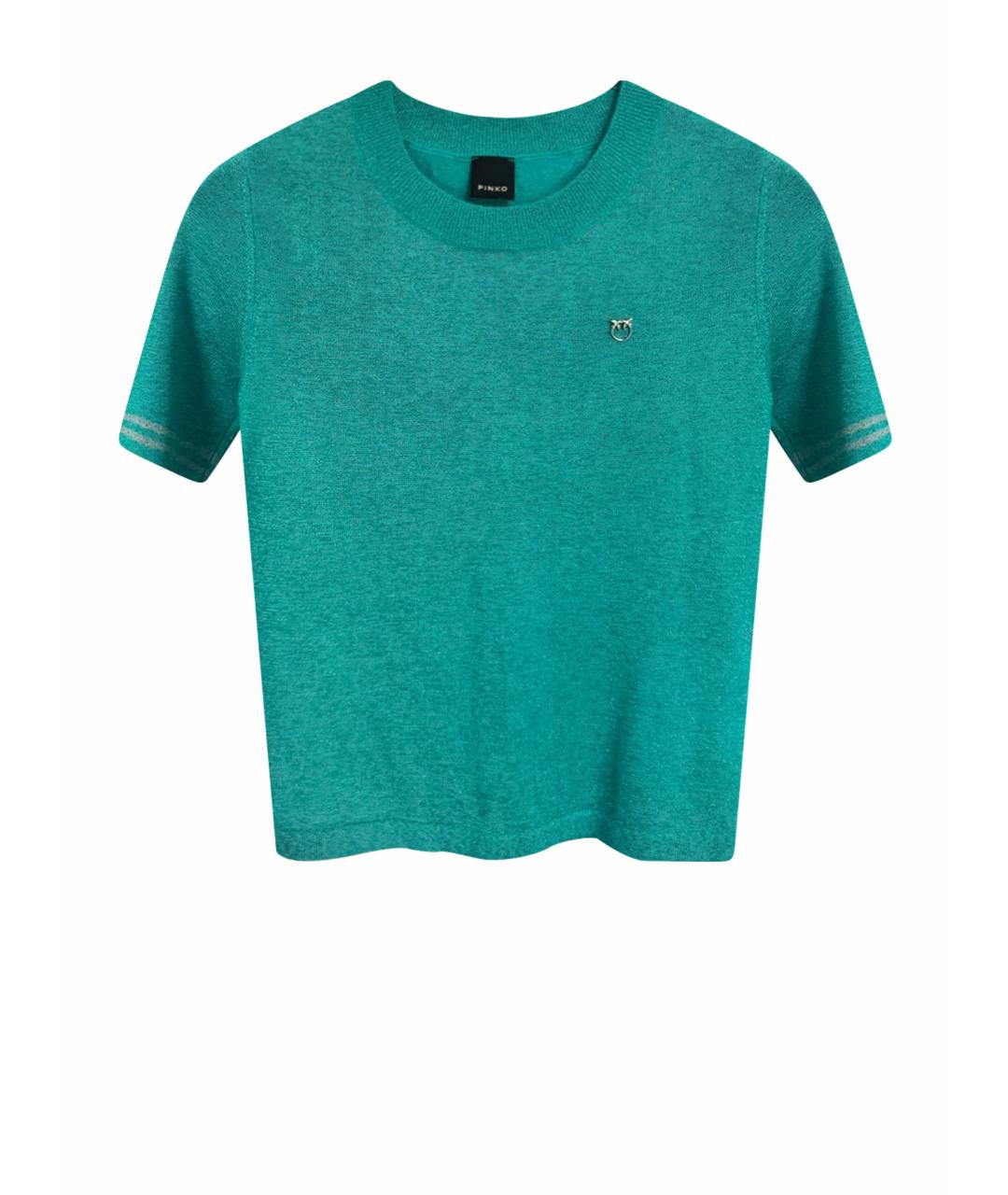 PINKO Бирюзовый вискозный джемпер / свитер, фото 1