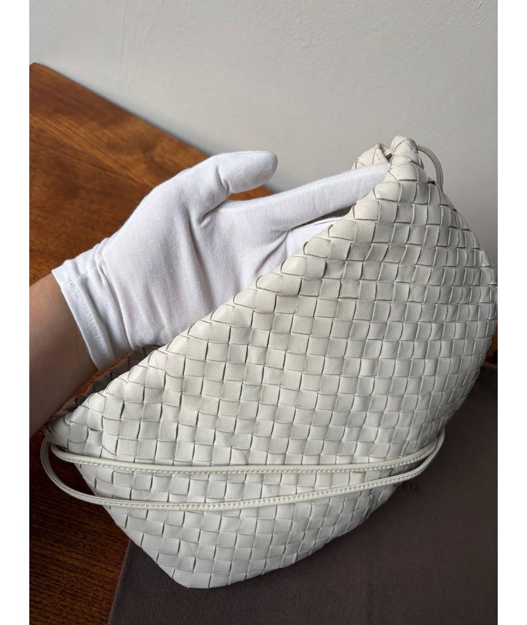 BOTTEGA VENETA Белая кожаная сумка через плечо, фото 7