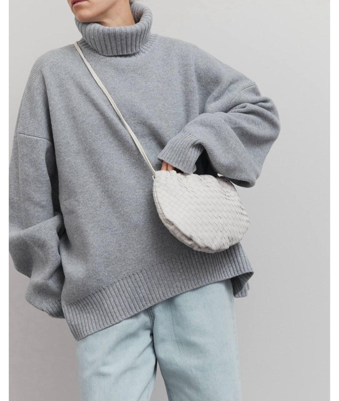 BOTTEGA VENETA Белая кожаная сумка через плечо, фото 2