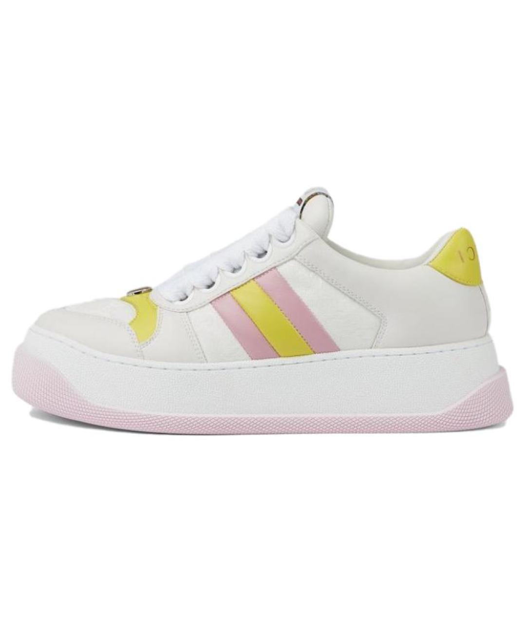 GUCCI Розовые кожаные кроссовки, фото 6