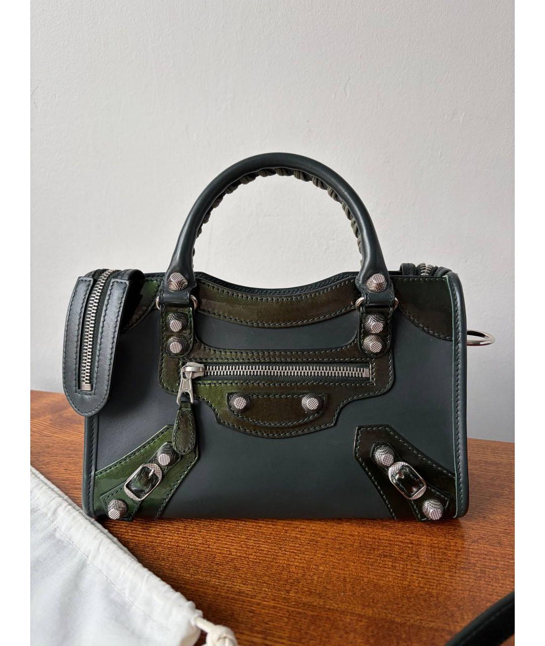 BALENCIAGA Зеленая кожаная сумка через плечо, фото 4