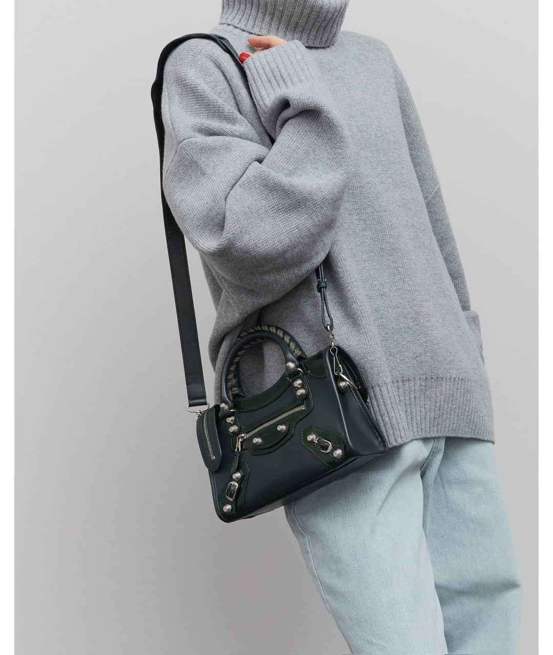 BALENCIAGA Зеленая кожаная сумка через плечо, фото 2