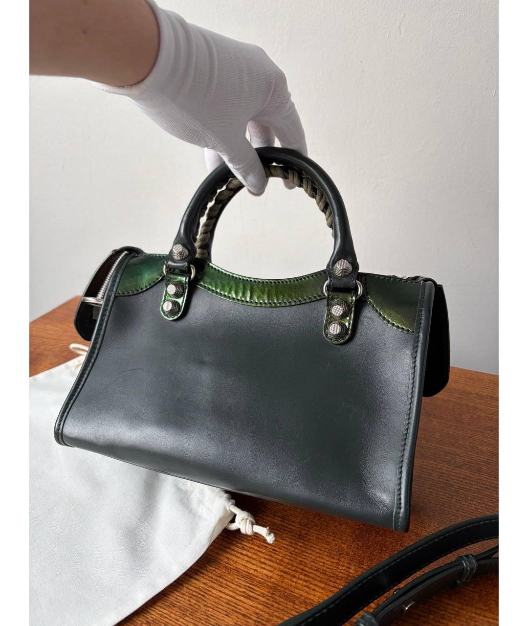 BALENCIAGA Зеленая кожаная сумка через плечо, фото 6