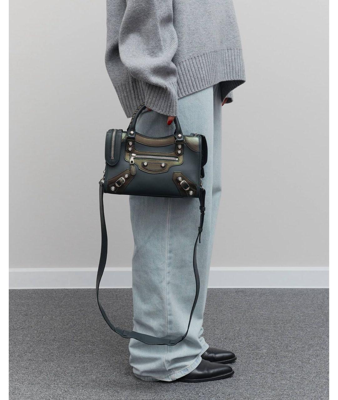 BALENCIAGA Зеленая кожаная сумка через плечо, фото 3