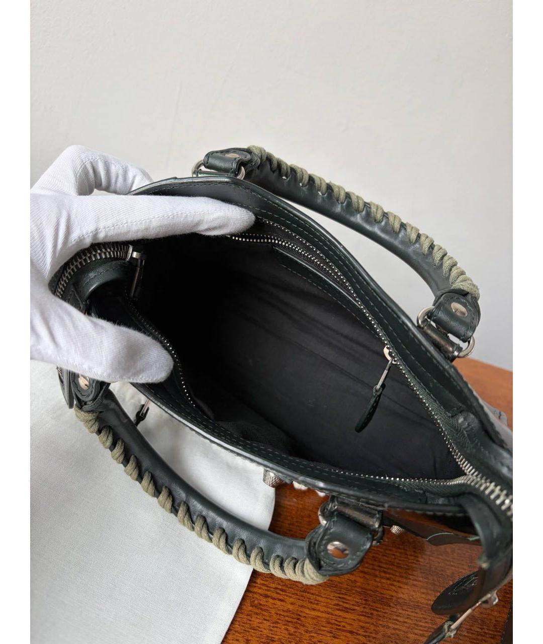 BALENCIAGA Зеленая кожаная сумка через плечо, фото 8