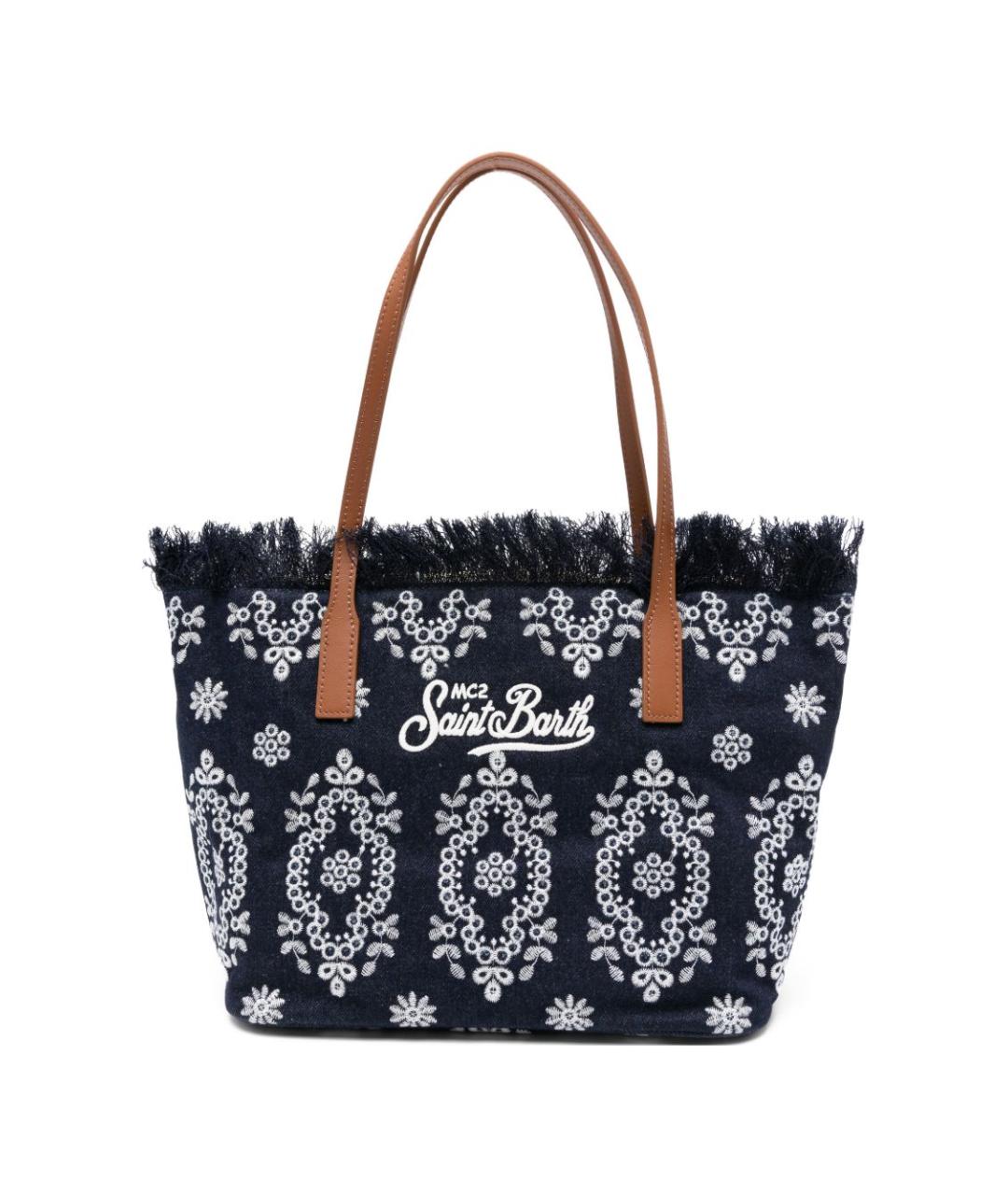 MC2 SAINT BARTH Синяя хлопковая сумка тоут, фото 1