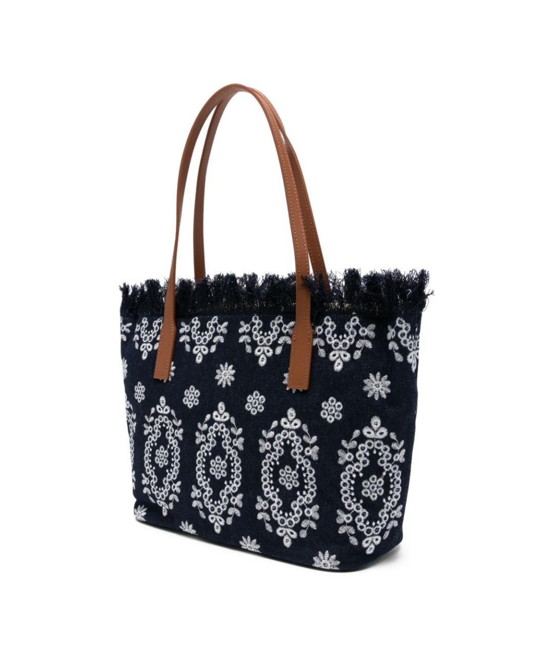 MC2 SAINT BARTH Синяя хлопковая сумка тоут, фото 4