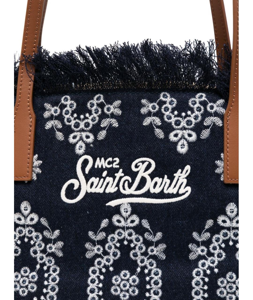 MC2 SAINT BARTH Синяя хлопковая сумка тоут, фото 2