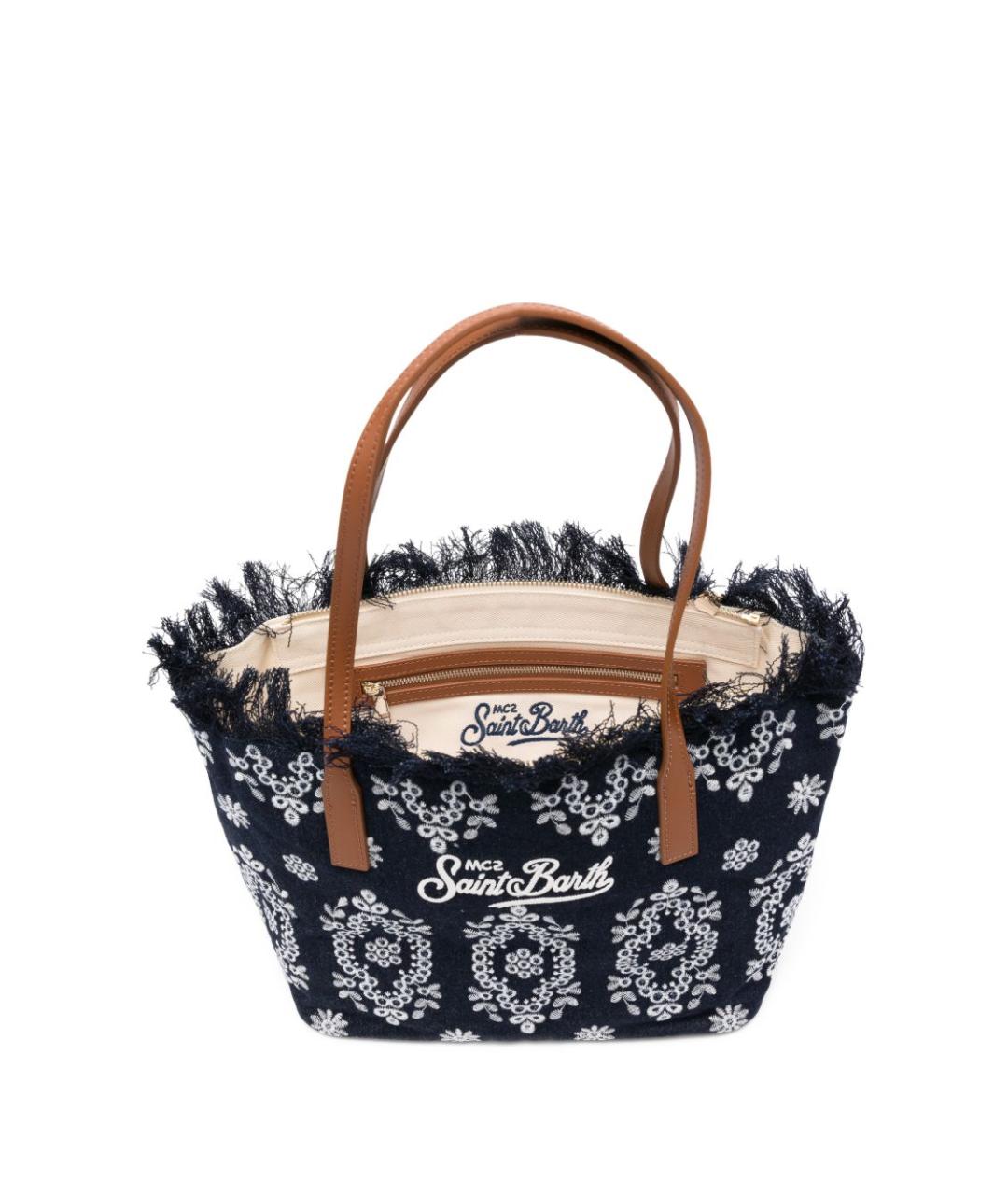 MC2 SAINT BARTH Синяя хлопковая сумка тоут, фото 3