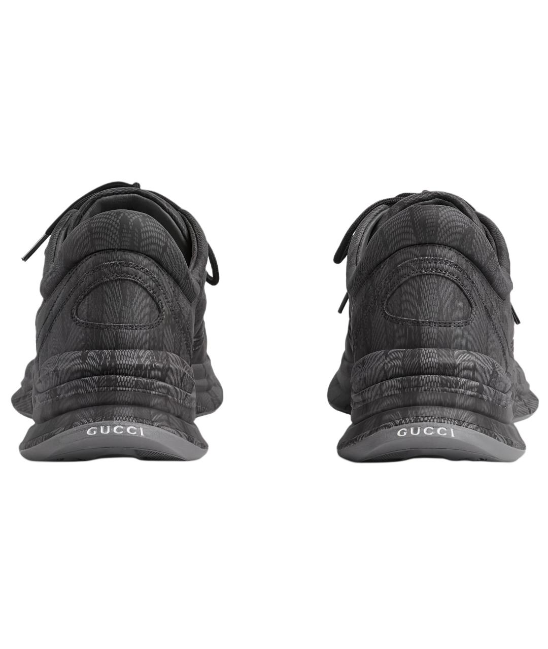 GUCCI Черные кожаные низкие кроссовки / кеды, фото 4