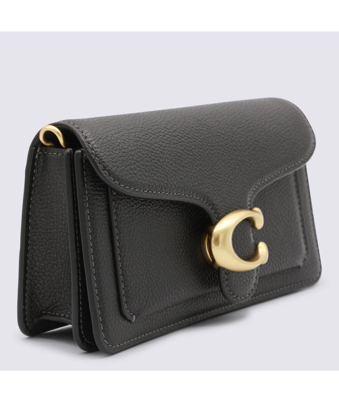 COACH Черная кожаная сумка через плечо, фото 2