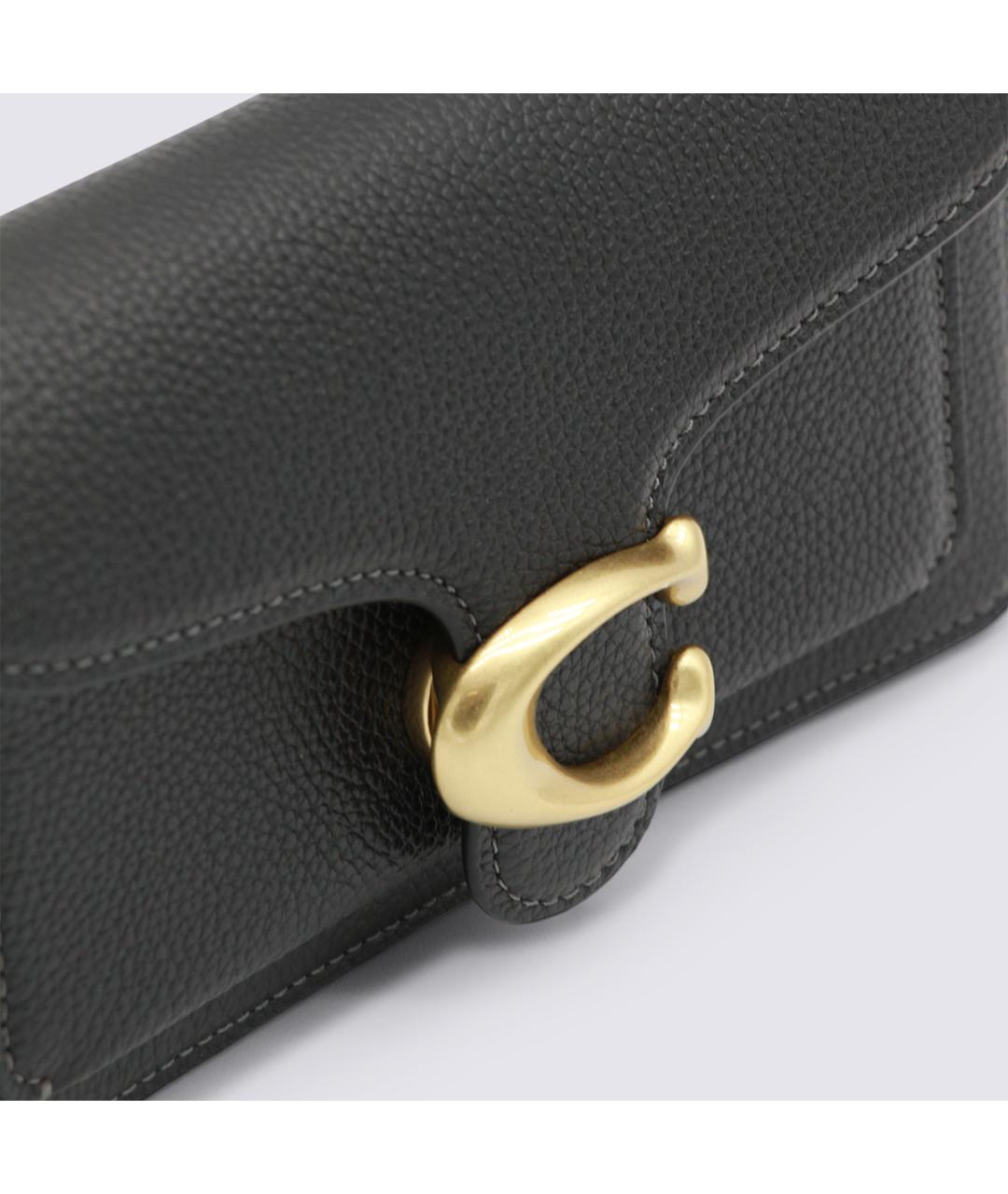 COACH Черная кожаная сумка через плечо, фото 4