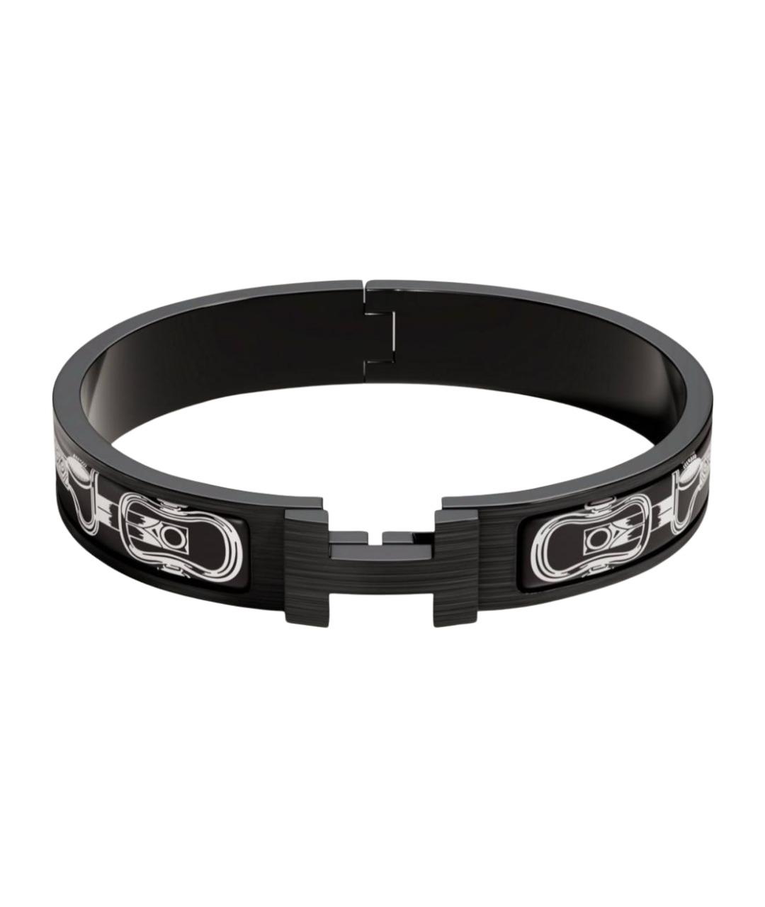 HERMES Черный металлический браслет, фото 1