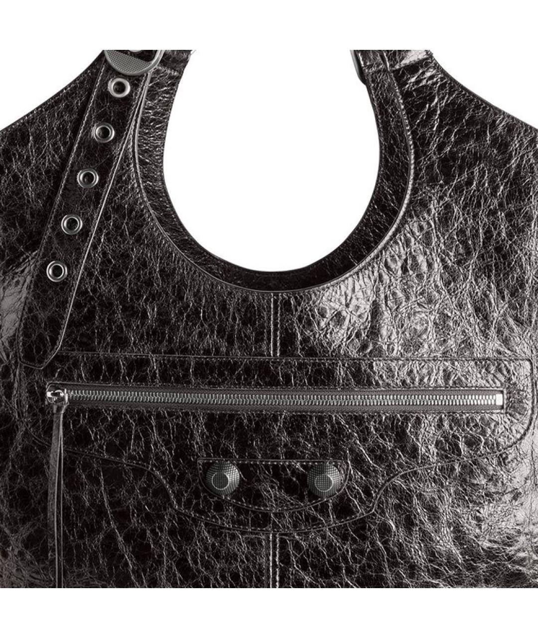 BALENCIAGA Серая кожаная сумка через плечо, фото 5