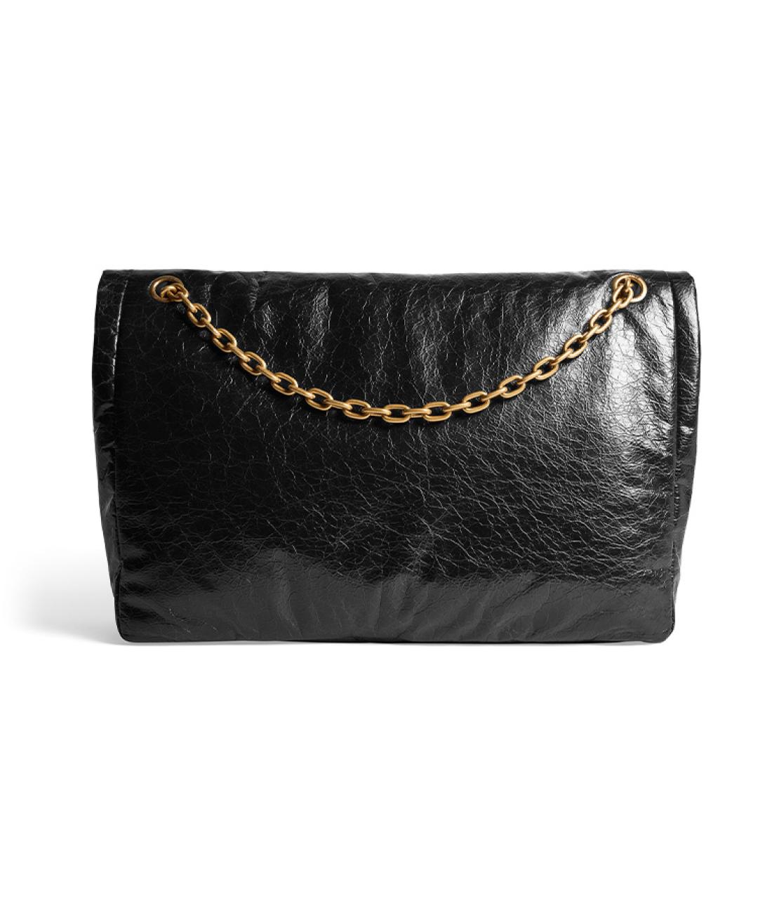 BALENCIAGA Черная кожаная сумка через плечо, фото 5