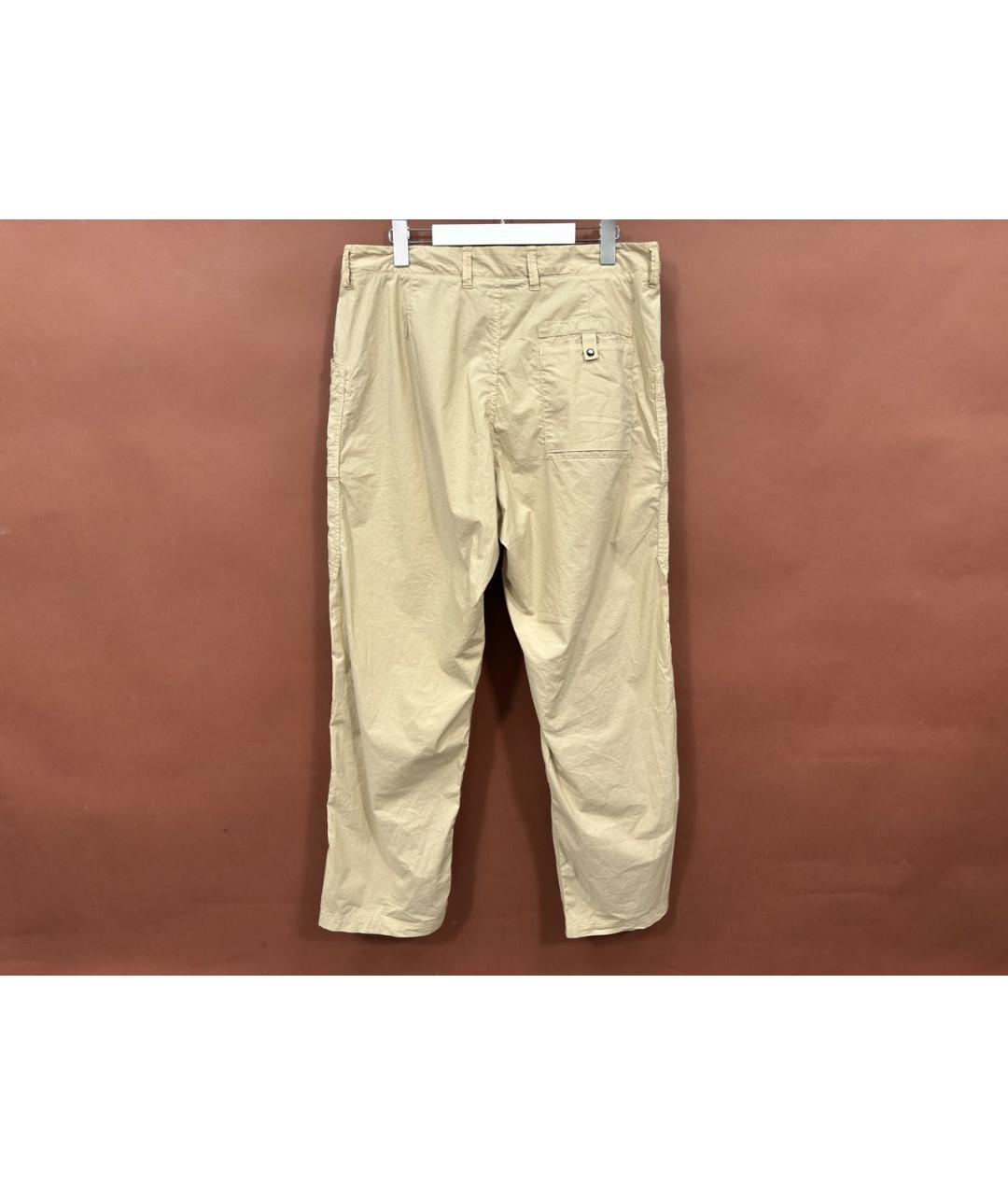 STONE ISLAND Бежевые хлопковые повседневные брюки, фото 2