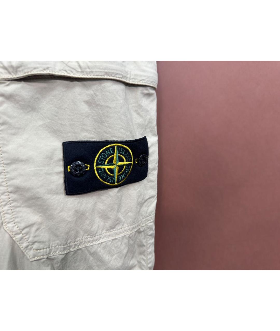STONE ISLAND Бежевые хлопковые повседневные брюки, фото 5