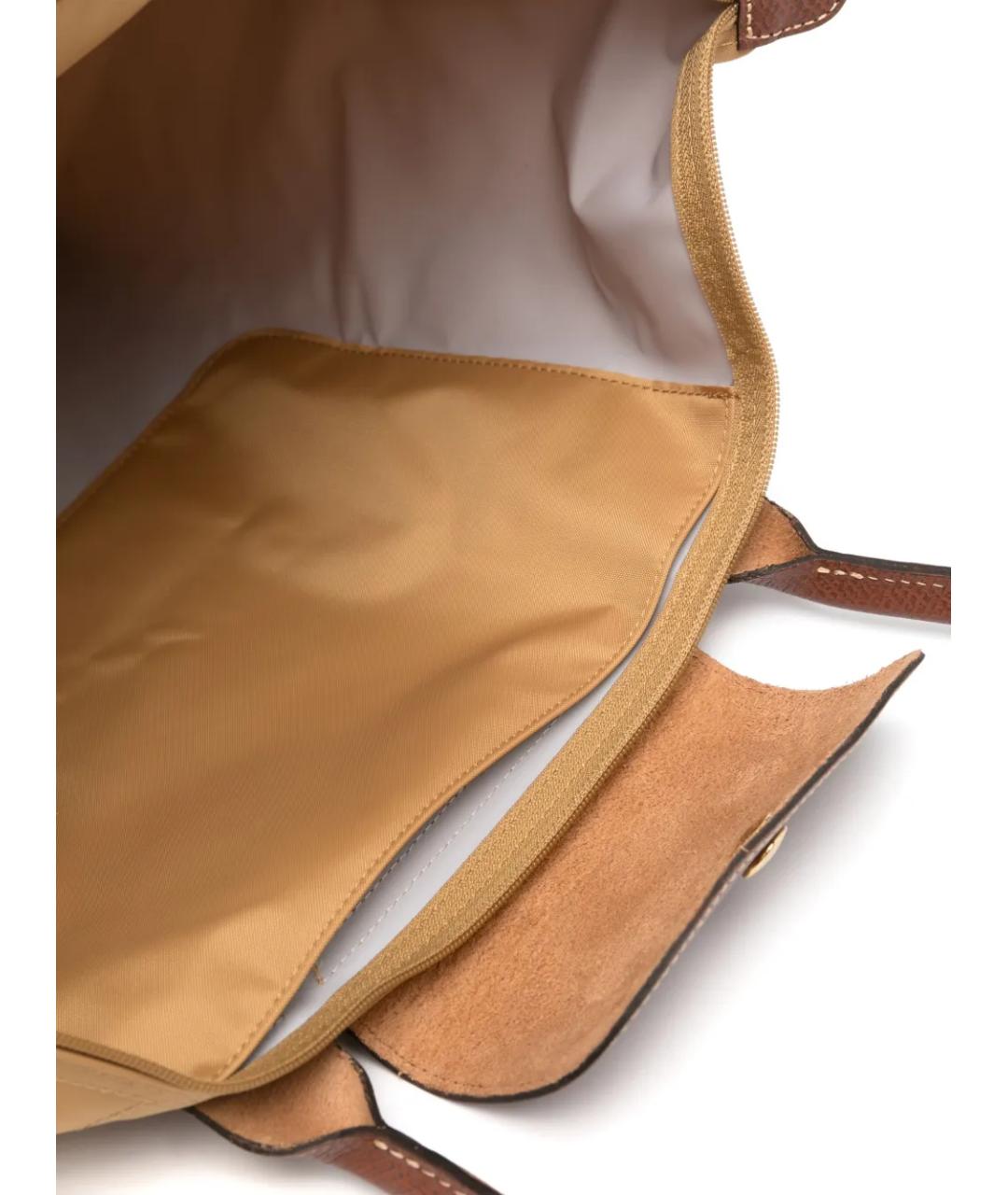 LONGCHAMP Бежевая синтетическая сумка тоут, фото 4