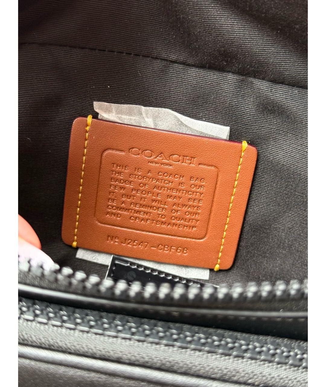 COACH Черная кожаная поясная сумка, фото 6