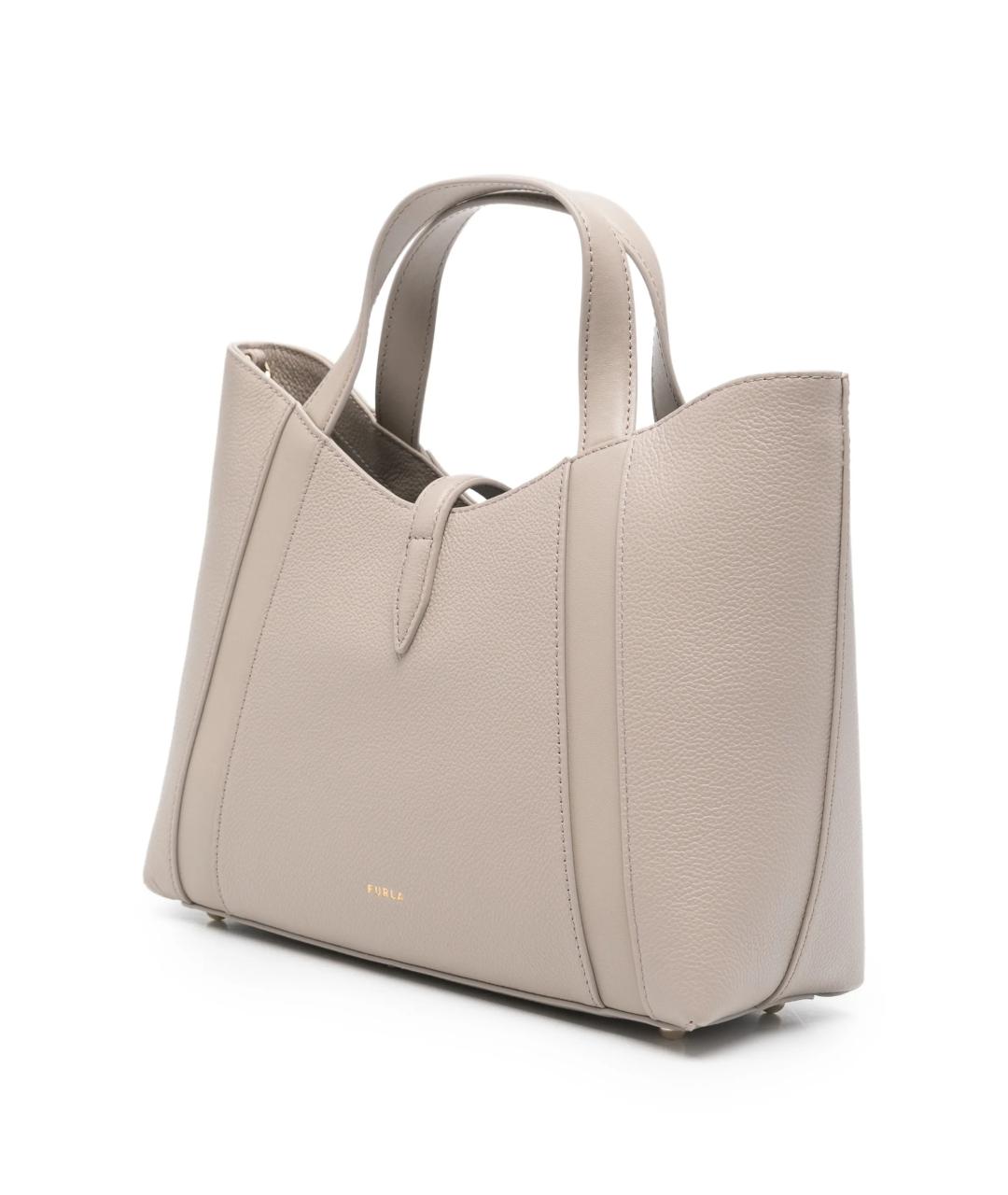 FURLA Бежевая кожаная сумка тоут, фото 2