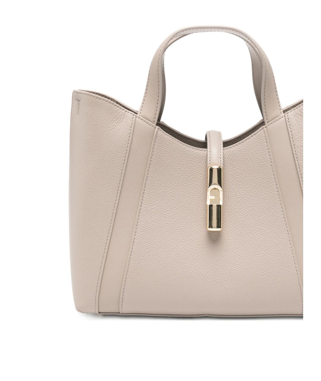 FURLA Бежевая кожаная сумка тоут, фото 3