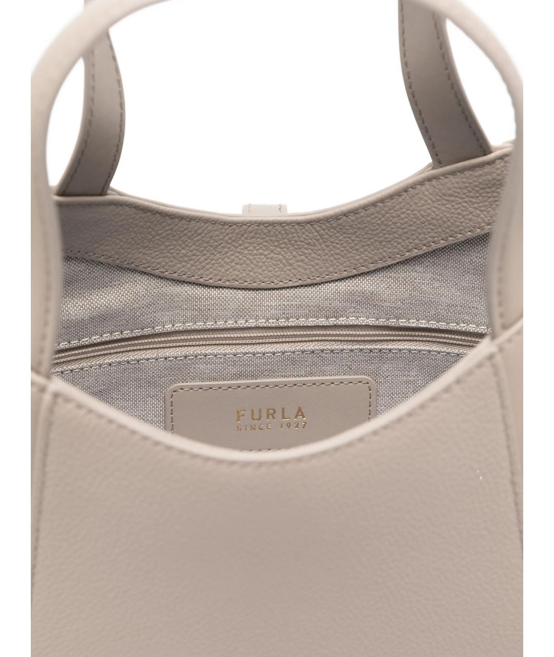 FURLA Бежевая кожаная сумка тоут, фото 4