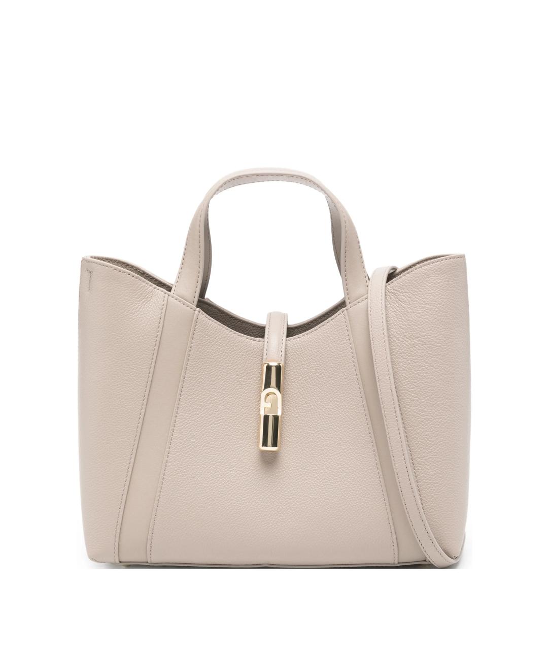 FURLA Бежевая кожаная сумка тоут, фото 1