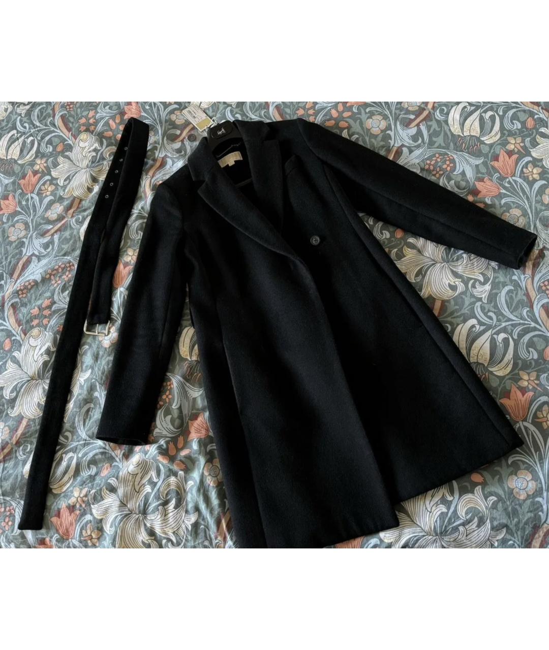 MICHAEL MICHAEL KORS Черное шерстяное пальто, фото 4