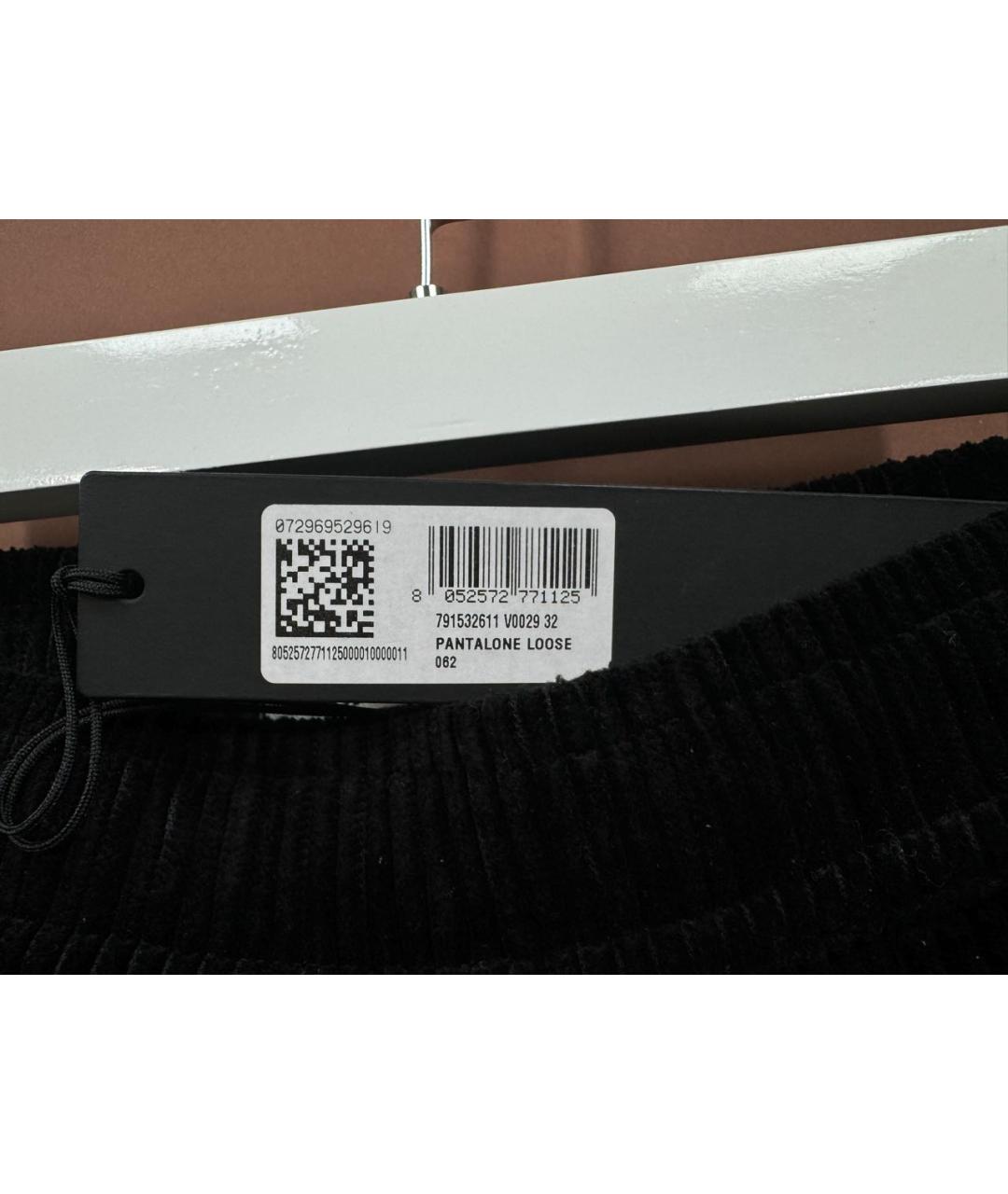 STONE ISLAND Черные хлопковые брюки широкие, фото 8