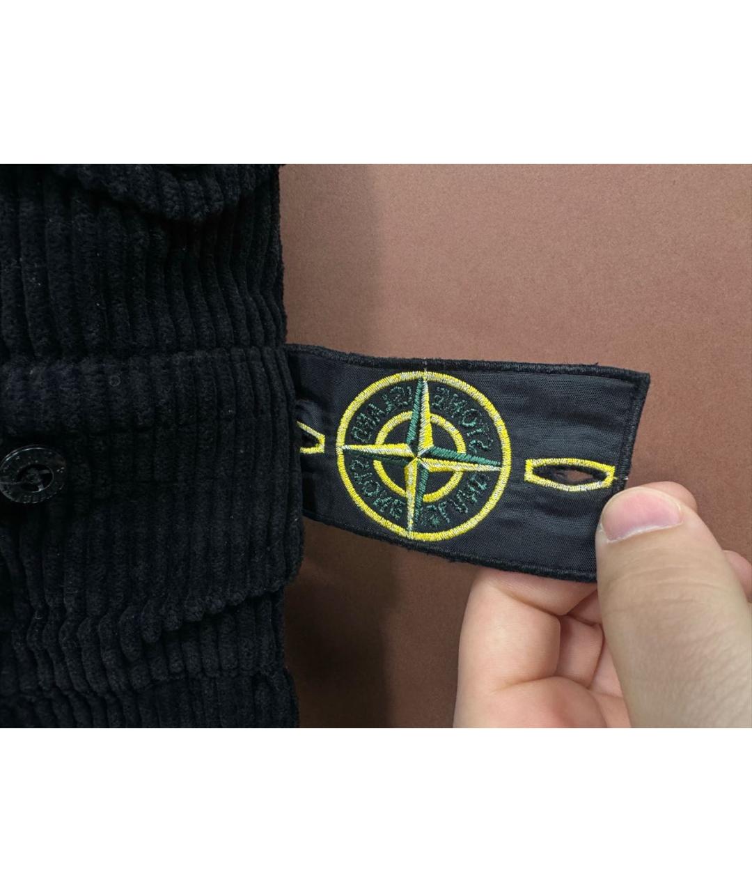 STONE ISLAND Черные хлопковые брюки широкие, фото 6