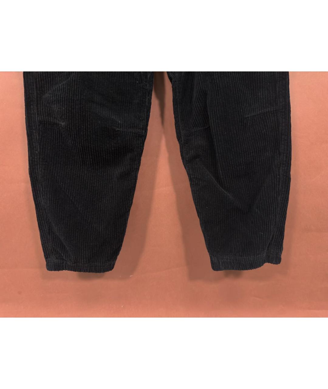 STONE ISLAND Черные хлопковые брюки широкие, фото 3