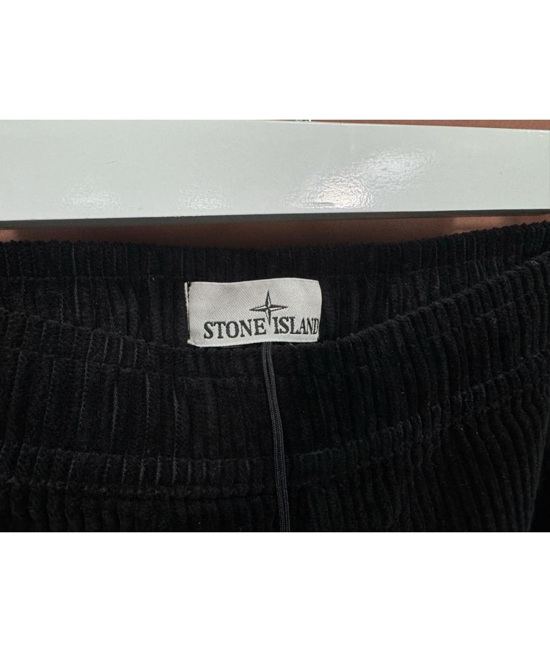 STONE ISLAND Черные хлопковые брюки широкие, фото 7