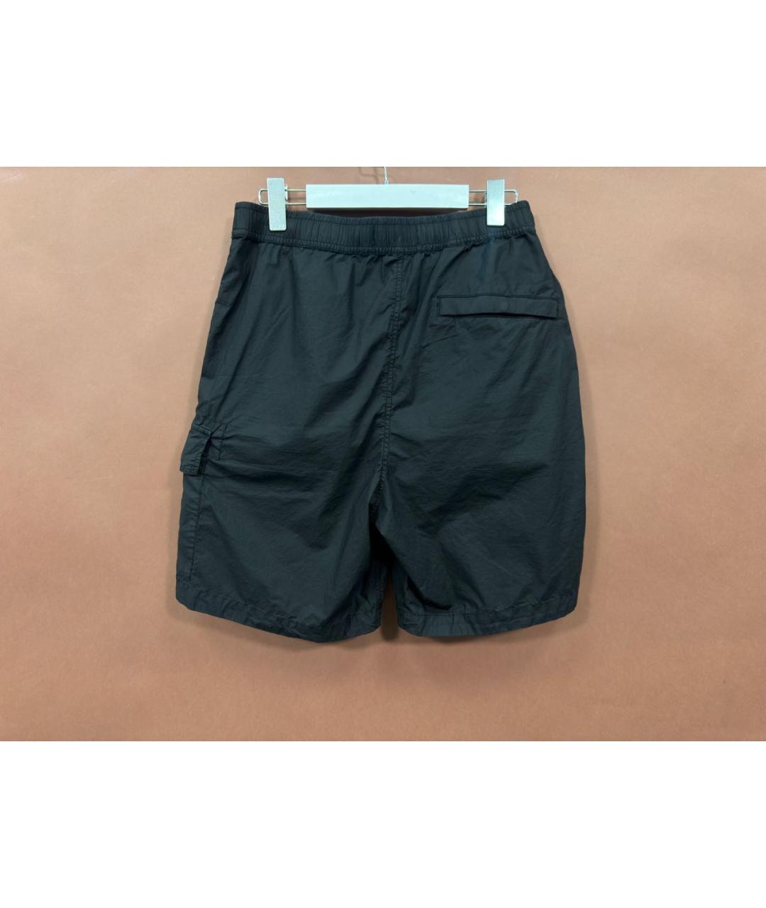 STONE ISLAND Черные хлопковые шорты, фото 2