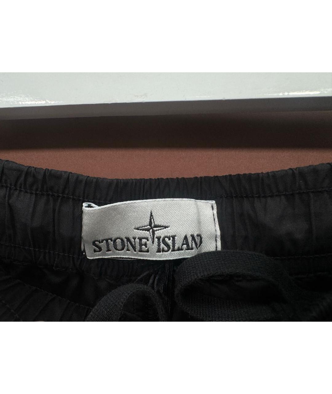 STONE ISLAND Черные хлопковые шорты, фото 6
