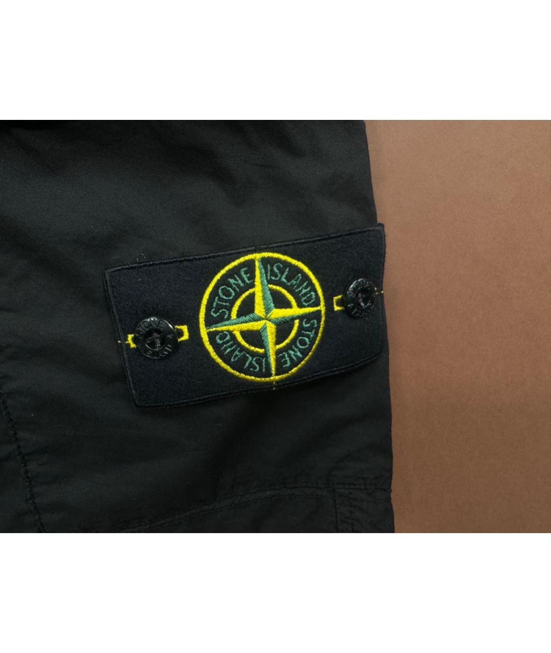 STONE ISLAND Черные хлопковые шорты, фото 5