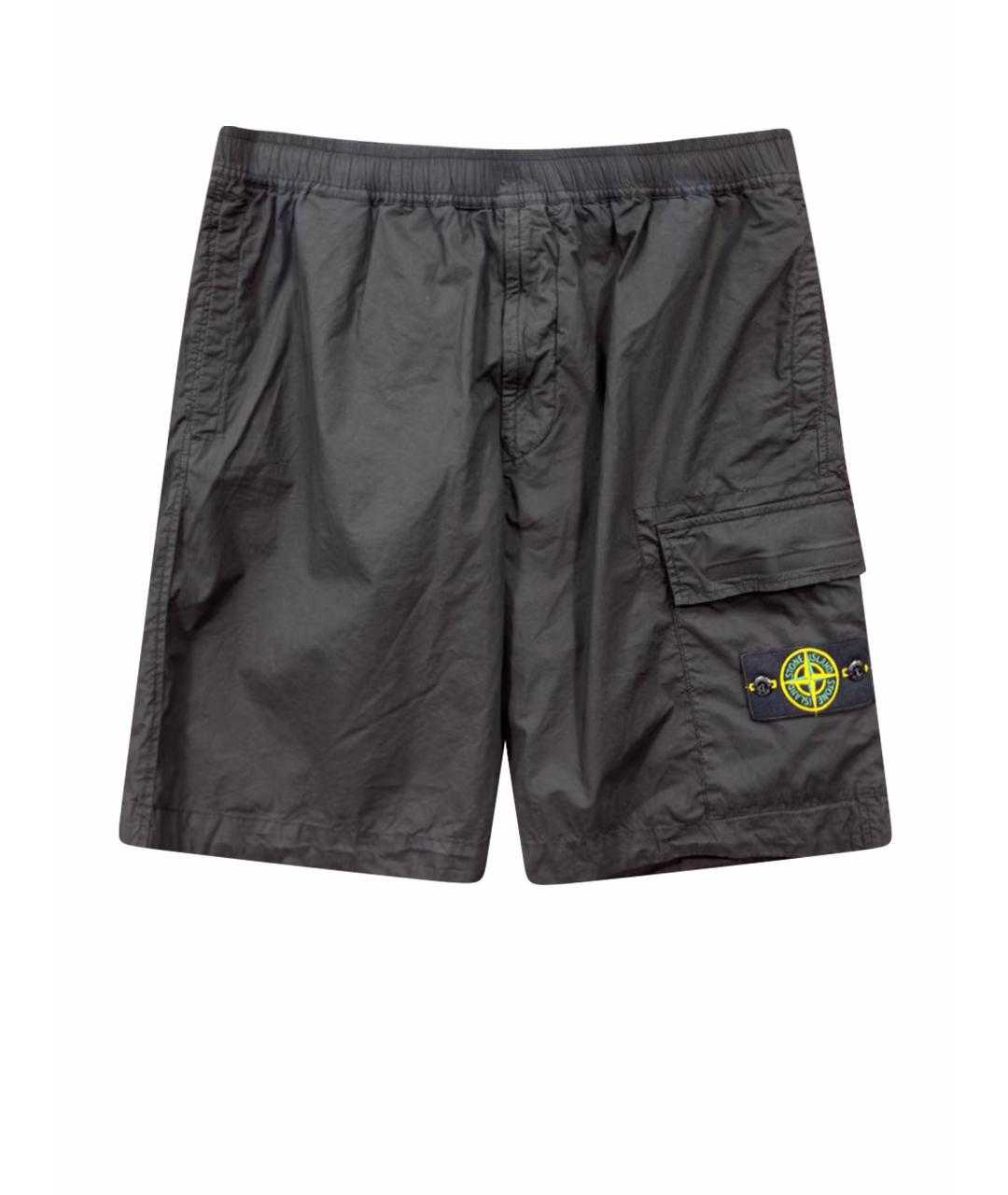 STONE ISLAND Черные хлопковые шорты, фото 1