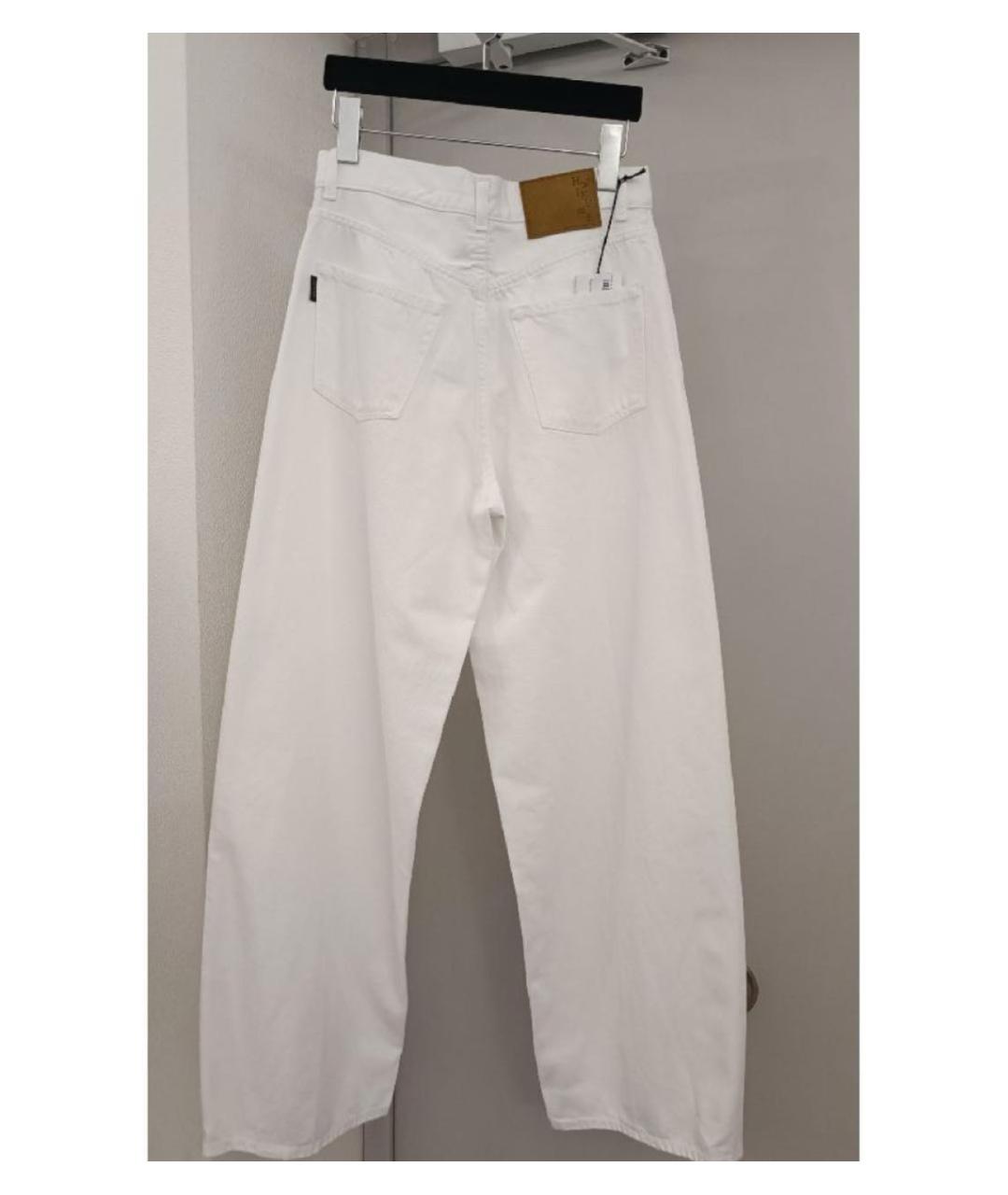 HAIKURE Белые хлопковые прямые джинсы, фото 2