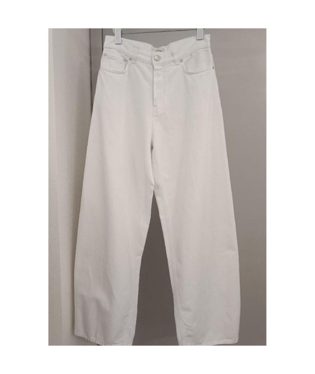 HAIKURE Белые хлопковые прямые джинсы, фото 5