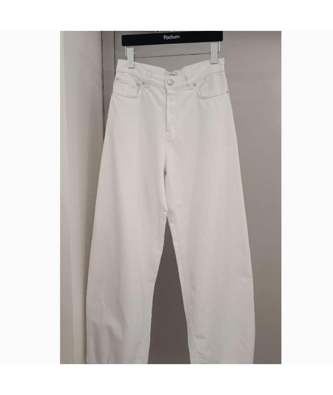 HAIKURE Белые хлопковые прямые джинсы, фото 6