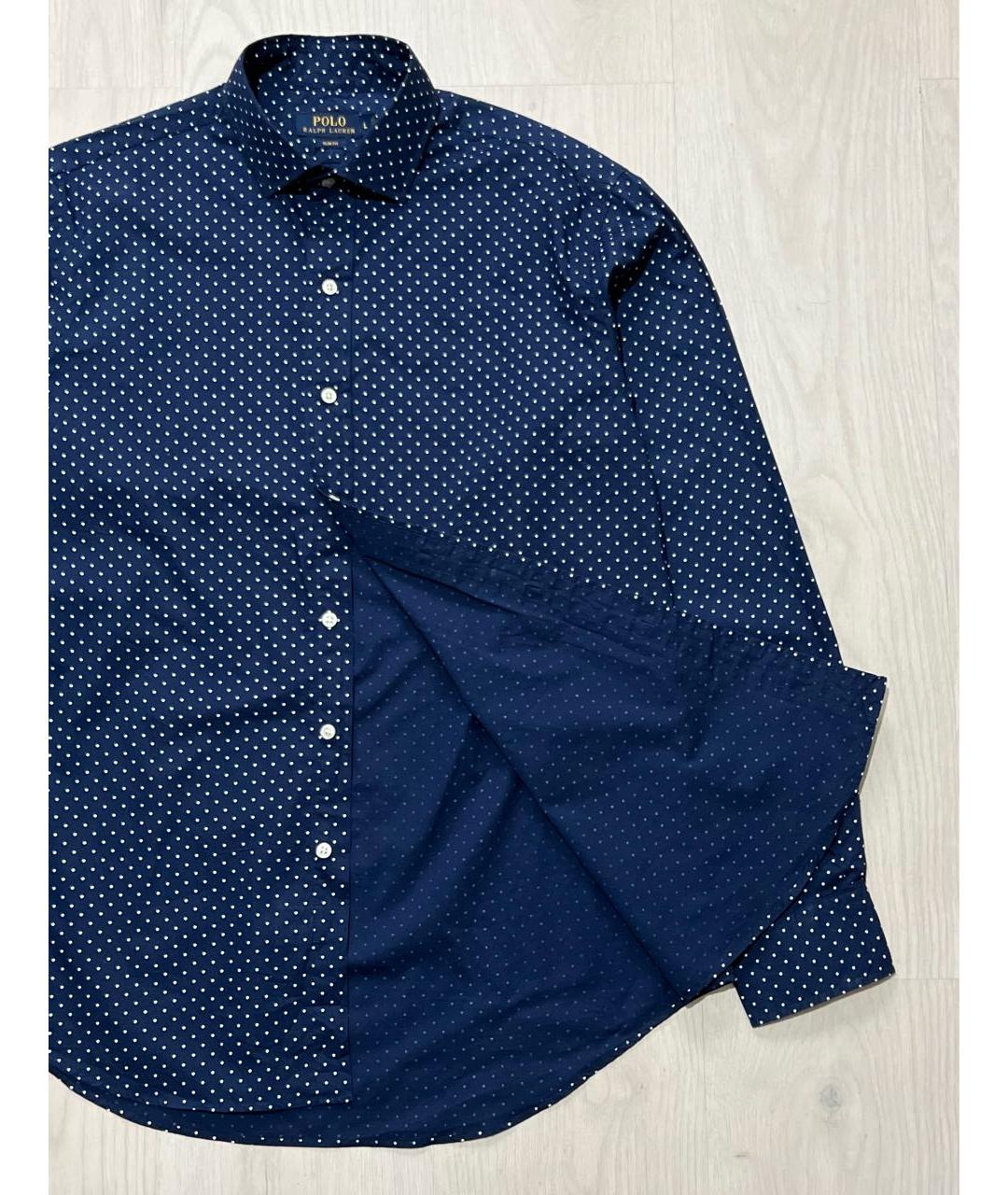 RALPH LAUREN Темно-синяя хлопковая кэжуал рубашка, фото 4