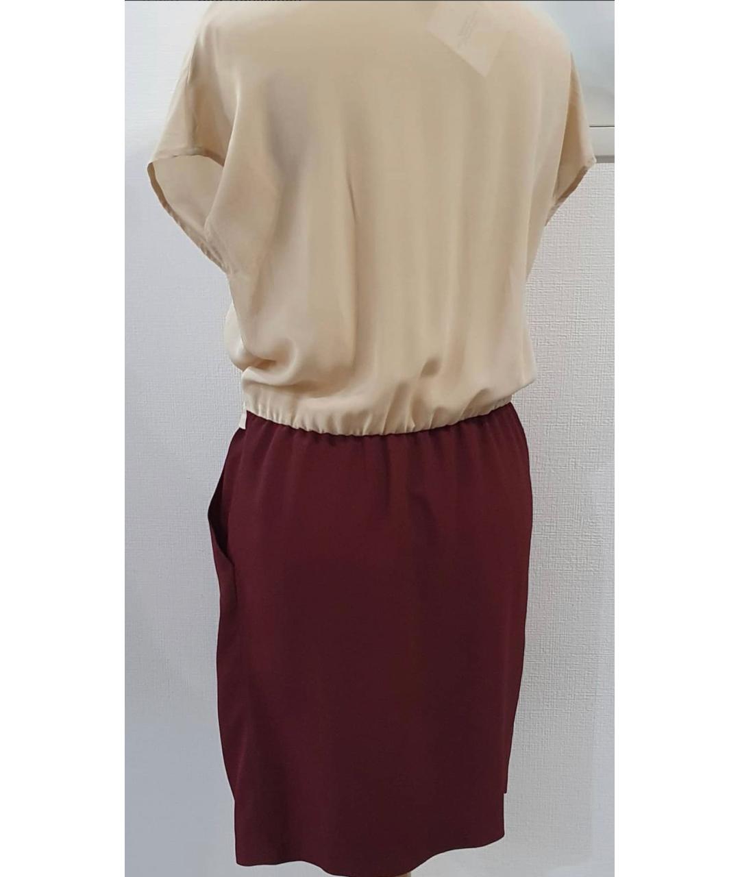 MAX&CO Бежевое шелковое коктейльное платье, фото 2