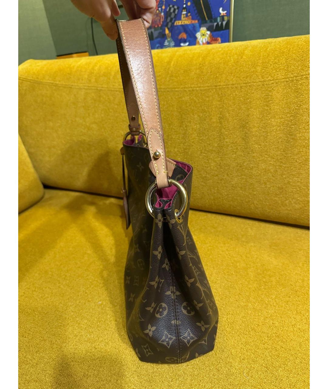 LOUIS VUITTON Коричневая сумка тоут, фото 4