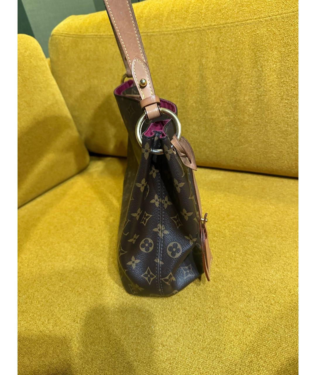 LOUIS VUITTON Коричневая сумка тоут, фото 3