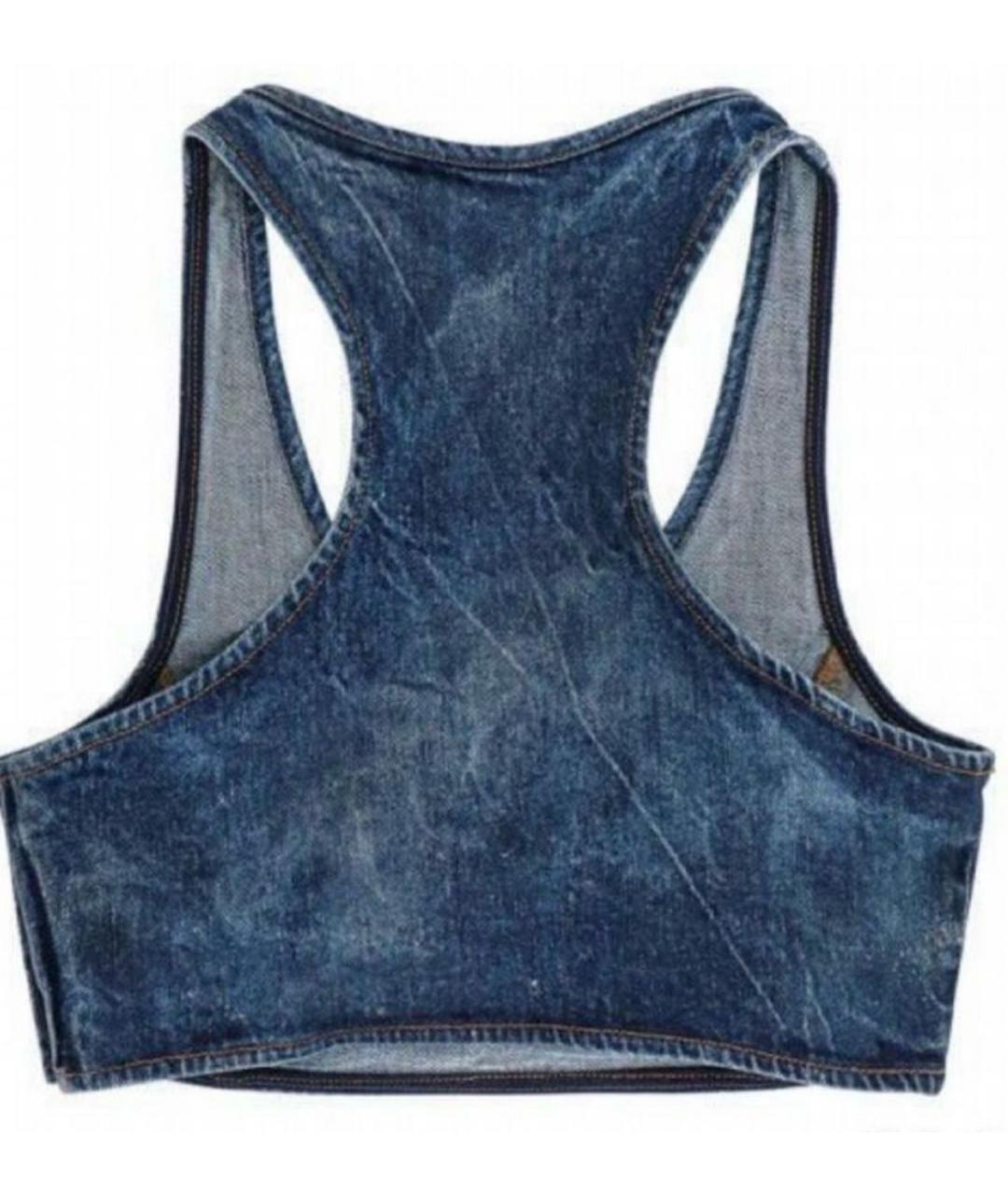 DIESEL Синяя хлопковая майка, фото 2