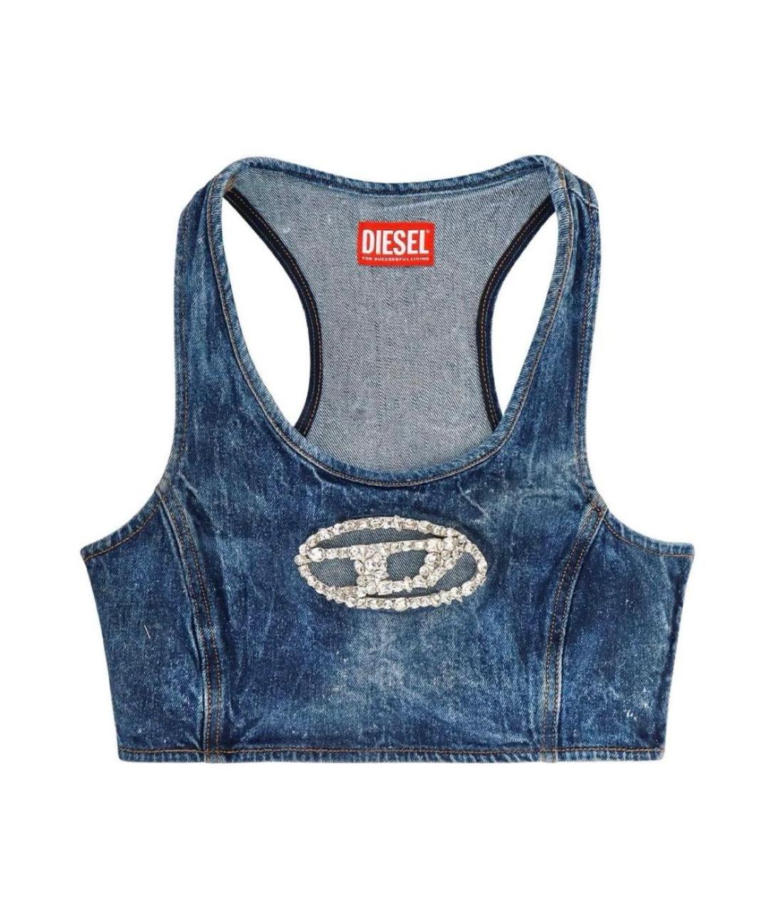 DIESEL Синяя хлопковая майка, фото 1