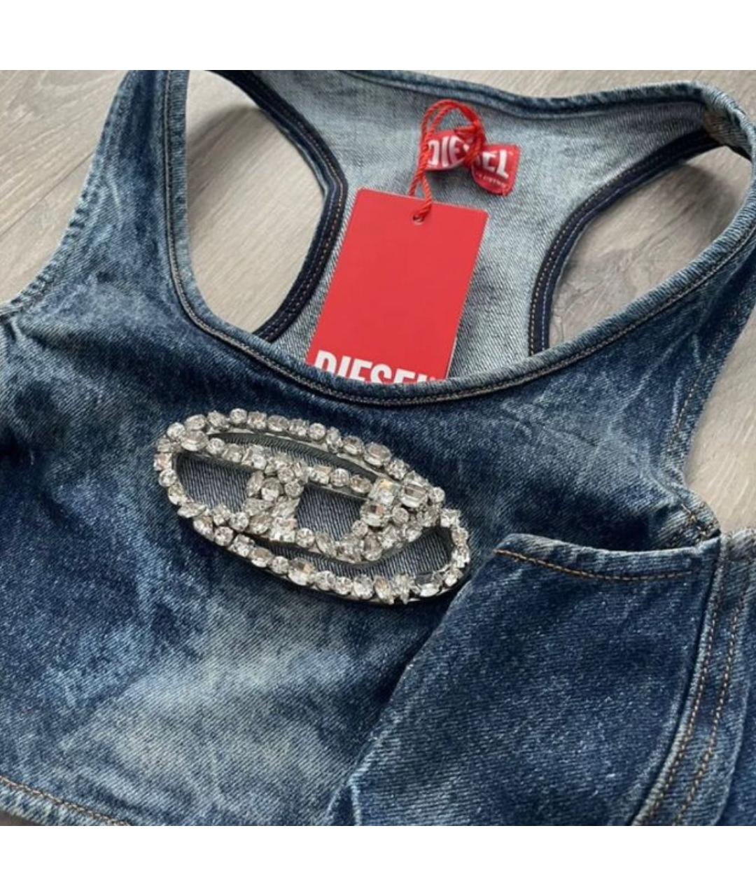 DIESEL Синяя хлопковая майка, фото 3