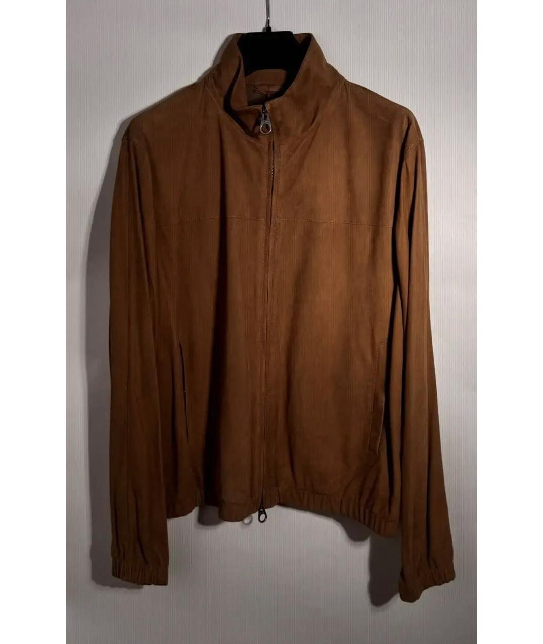 LORO PIANA Коричневая замшевая куртка, фото 2