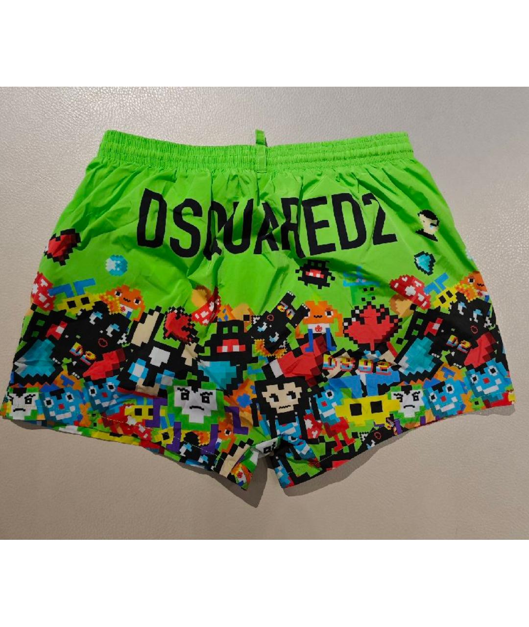 DSQUARED2 Салатовые полиамидовые шорты, фото 2