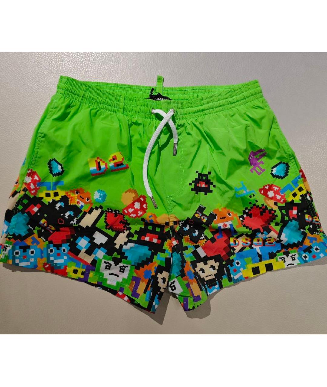 DSQUARED2 Салатовые полиамидовые шорты, фото 5